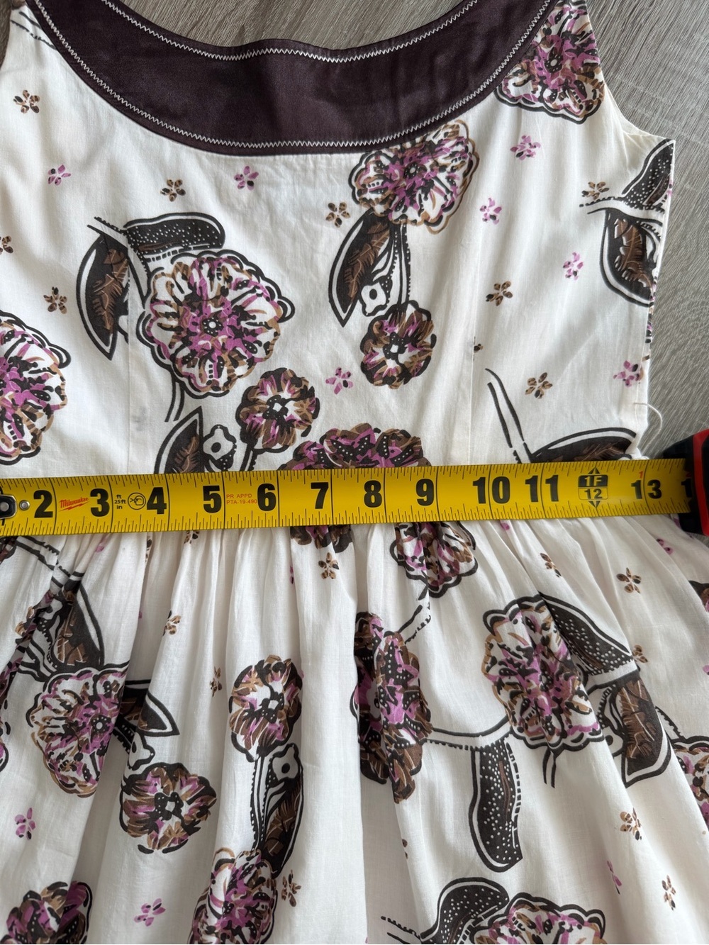 Chloé Y2K Floral Cottagecore Cotton Dress Belted Fit & Flare Sz 2 - Picture 13 of 16